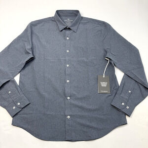 Mack Weldon Shirt Mens Medium AirFlex Long Sleeve Button Up Performance Seawool